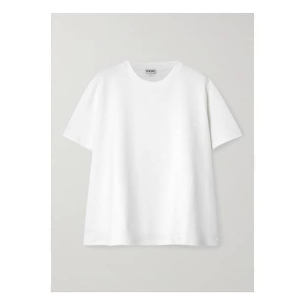 자수 코튼 혼방 저지 티셔츠 화이트 1647597358151711