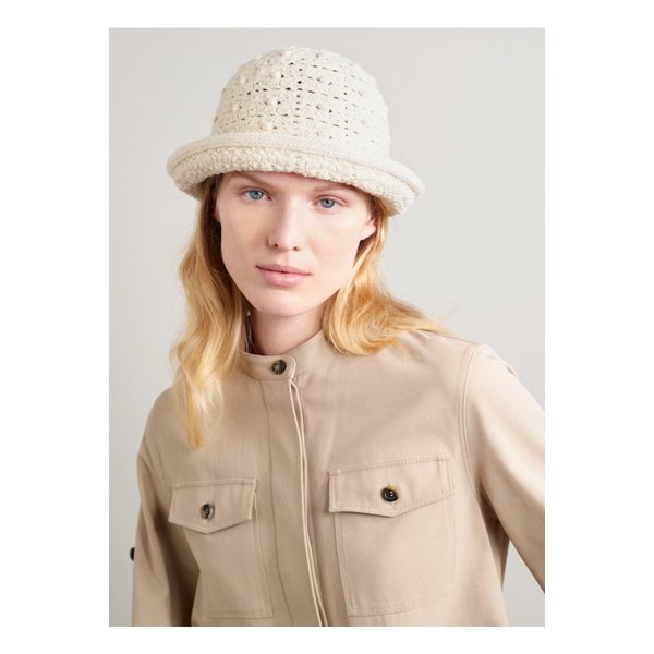 아롤라 크로셰 캐시미어 혼방 버킷 햇 화이트 1647597355700459