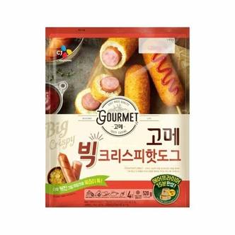  CJ 고메 빅 크리스피핫도그 520g x 12개 냉동