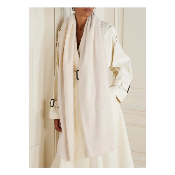 인타르시아 니트 울 혼방 스카프 오프 화이트 46376663162927140