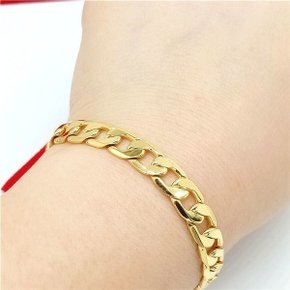 3mm 18K GOLD GP 골드 금 팔찌 체인 부부 부모 여친 금체인 체인줄 스트랩 체인팔찌 공용 패션 악세사리 쥬얼리 선물 장식 팬던트 트랜드 인기 기념 소장