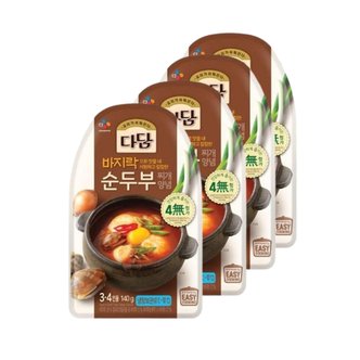  CJ제일제당 다담 바지락 순두부 찌개양념 140g 4개