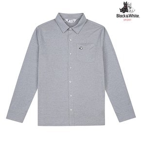 남성 가슴 포켓 셔츠형 긴팔 티셔츠 6006GAUC_GREY