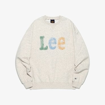 LEE 스티치 빈티지 로고 맨투맨 오트밀 LE2501CR04OT