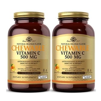  솔가 츄어블 비타민C Chewable Vitamin 500mg 90정 x2 오렌지향