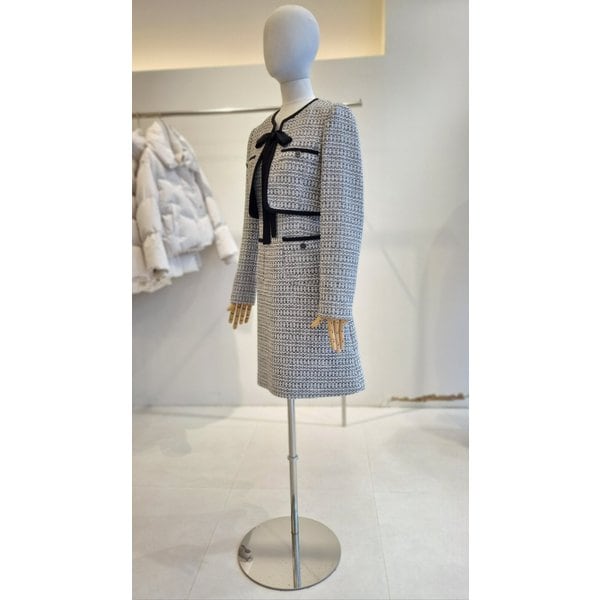 [여주점] [JJ 지고트] 여성 트위드 리본 포인트 쟈켓형 원피스GRBM0OP901