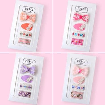 키즈스퀘어 [메르시밴드] 로즈메리 아기핀 똑딱핀 하프선물세트 4COLOR