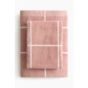 그리드 패턴 핸드 타월 더스티 핑크/체크 1336979002