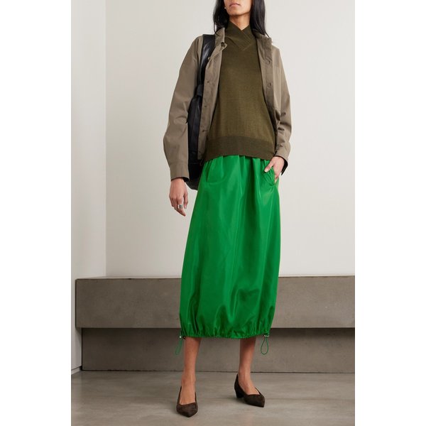 티비 그린 셸 개더 미디 스커트 46376663162977136