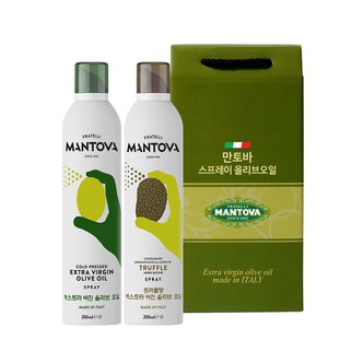 만토바 2입 선물세트 (올리브오일 오리지널 200ml + 올리브오일 트러플 200ml)