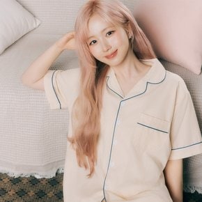 [해원 PICK] 실크핏 클린 반팔 카라 잠옷 세트 4Color