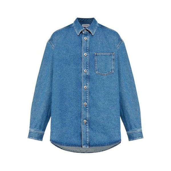 26SS 로에베 긴팔 셔츠 H526Y1DW27 5475 MID BLUE DENIM DOM
