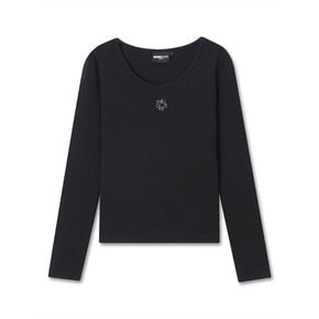 BASIC U NECK TOP BLACK