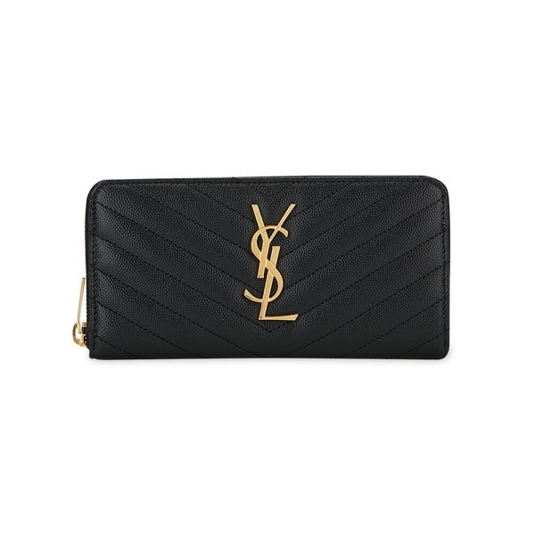 생로랑 여성 마틀라쎄 모노그램 로고 블랙 장지갑 358094 BOW01 1000