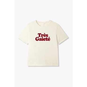 GCUT [지컷25S/S]플록 레터링 크루넥 티셔츠(7215240501)
