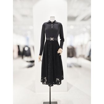 아이잗컬렉션 [파주점] [더아이잗컬렉션]니트 레이스 패치 롱 원피스 CRCA1OP061