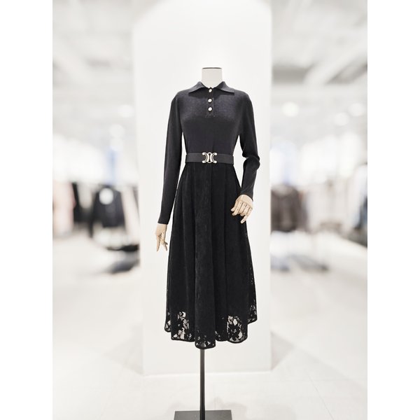 [파주점] [더아이잗컬렉션]니트 레이스 패치 롱 원피스 CRCA1OP061