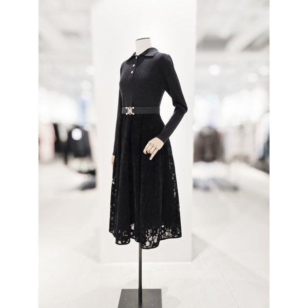[파주점] [더아이잗컬렉션]니트 레이스 패치 롱 원피스 CRCA1OP061