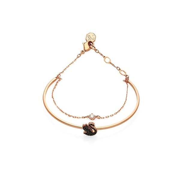 스와로브스키 5678048 Swan 스완 블랙 뱅글 미디움 팔찌