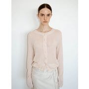 TVR LINEN SHEER FRINGE KNIT CARDIGAN_3COLORS