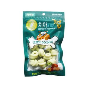 국내산 치아에 좋은 강아지껌 코코넛 80g 뉴트리오 국내산 치아에 좋은 강아지껌 코코넛 80g