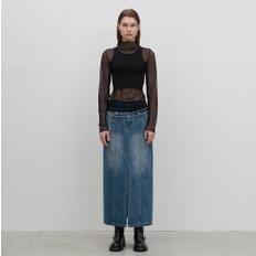 나인 SK4896SERIN H LINE MAXI DENIM SKIRT