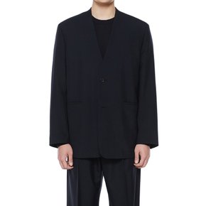 남성 딥 인디고 울 블렌드 카라리스 자켓