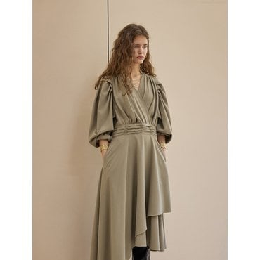 CAHIERS Wrap Style Asymmetric Long Dress