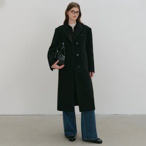 베인 울 세미 더블 롱 코트 / VEIN WOOL SEMI DOUBLE LONG COAT_3colors