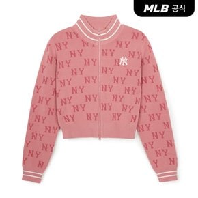 [코리아공식] 여성 클래식 모노그램 셔닐사 집업 가디건 NY (Pink)