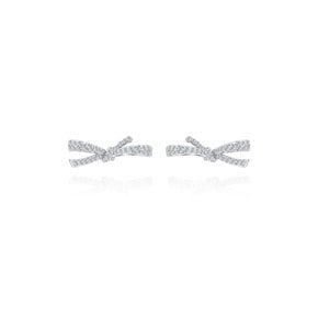 Bow pave earring