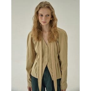 TIE RAGLAN BLOUSE_BEIGE