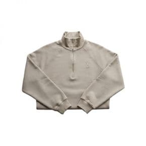 아미 26FW 코튼 엠보싱 드 꾀흐 반집업 스웨트셔츠 (USW798 747 A184)