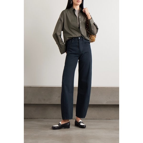 루나 피스 하이웨이스트 테이퍼드 진 다크 데님 46376663162979123