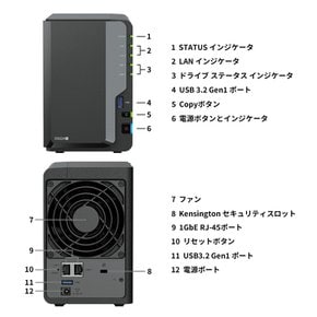 Synology NAS DS224+ CPU 2GB DiskStation 키트 2베이 쿼드 메모리 탑재 스탠다드 유저용 국내