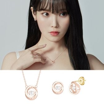 제이에스티나 [아이유PICK] MIOELLO 14K 목걸이+귀걸이 세트 (SET-JJMEND2BS601R4420+JJMEEQ2BS601R4000)