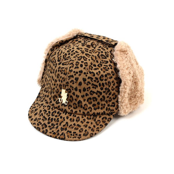 Leopard Beige Earflap Cap 귀달이모자