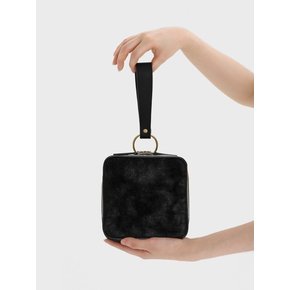 BLOCK BAG / RING STRAP / FUR / BLACK (숄더 스트랩 제공)