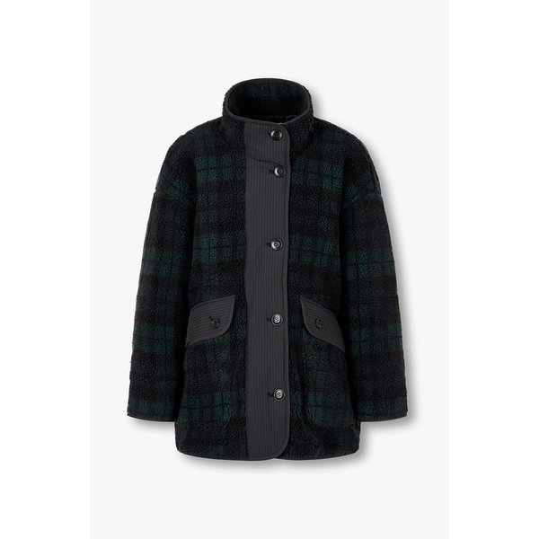 체크패턴 배색 오버핏 점퍼 9105413209058