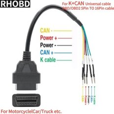 오토바이 오토바이용 최신 OBD2 커넥터 K CAN OBD 스캐너 케이블 K 라인 캔 라인 전원 케이블 오토바이