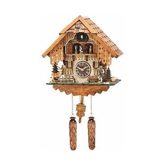  독일 뻐꾸기 시계 괘종시계 쿼츠Cuckoo Clock 블랙 Forest House with Music Spinning Dancers 1