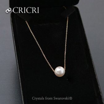 미니아트 [CRICRI] 14K 골드 로즈골드 스와로브스키 진주 목걸이 41cm