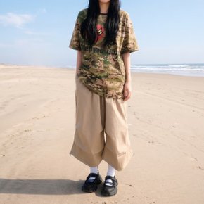 홍대 카모플라쥬 하트 번개 나염 박스 반팔티