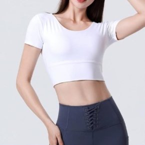 여성용 트랙수트 스포츠용 반소매 U넥 탱크 티