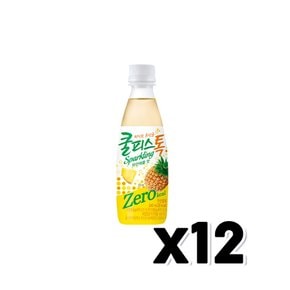 쿨피스톡 스파클링 파인애플맛 제로 칼로리 페트음료 340ml x 12개