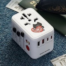  212개국지원 로마네 여행용 변압기 65W 여행용 멀티어댑터 일본 여...