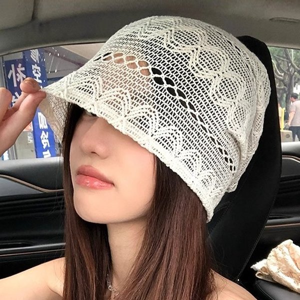 조아 손뜨개 펀칭 니트 면 비니 모자