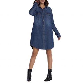 이스퀘어 4609265 Wash Lab Denim Amanda Long Sleeve Shirtdress