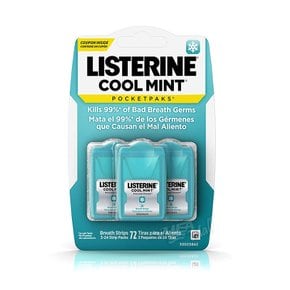 [1+1]리스테린 포켓 쿨 민트 24 스트립 3팩 LISTERINE COOL MINT POCKETPAKS BREATH STRIPS