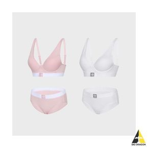 아디다스 UNDERWEAR (노와이어) 트레포일 비비드 브라팬티 2세트 WH + L.PK 106894480